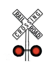 Dwarvin DVFLRRX101 HO Scale Fiber-Lit Railroad Crossing