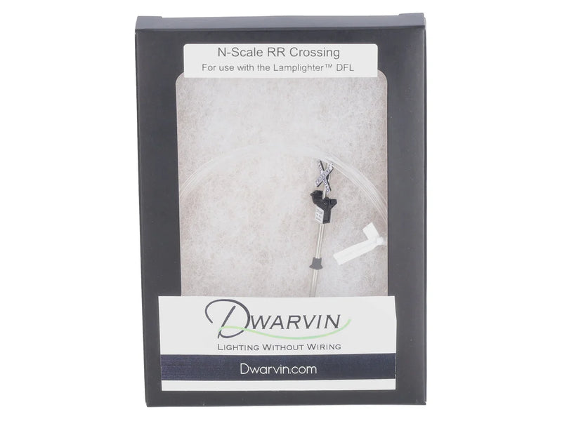 Dwarvin DVFLRRX201 N Scale Fiber-Lit Railroad Crossing