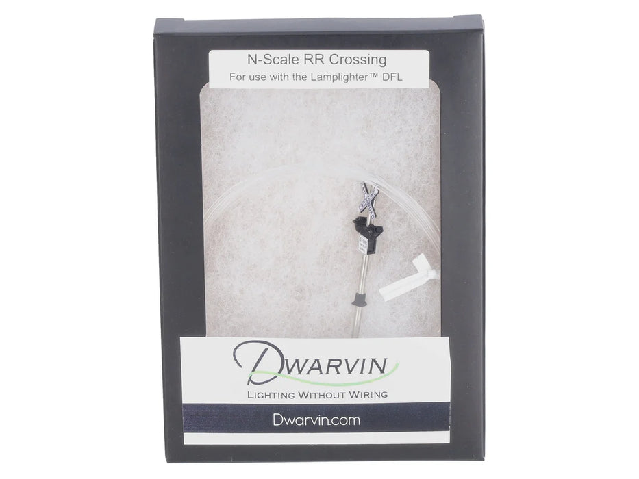 Dwarvin DVFLRRX201 N Scale Fiber-Lit Railroad Crossing
