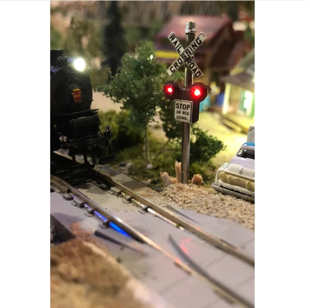 Dwarvin DVFLRRX201 N Scale Fiber-Lit Railroad Crossing