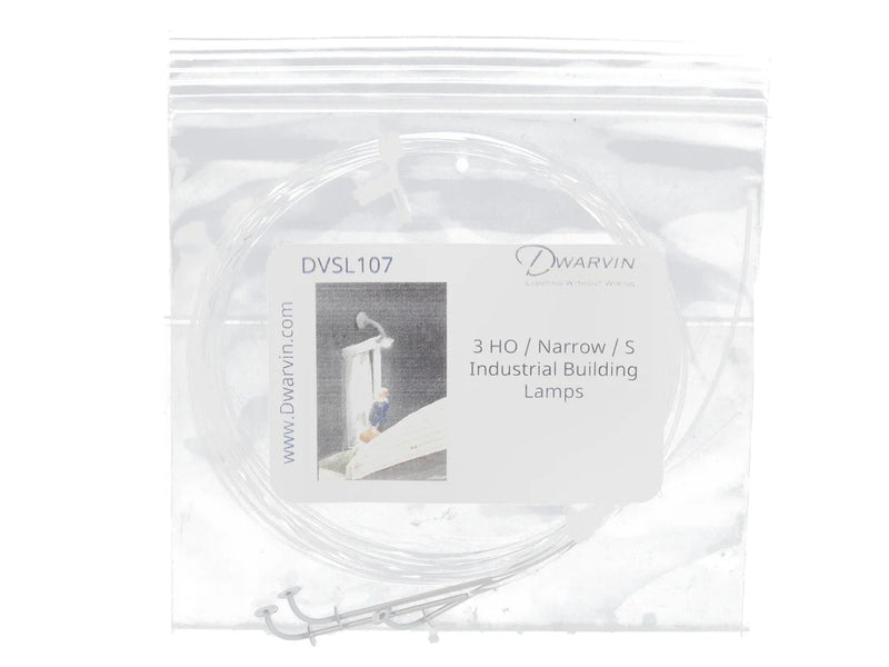 Dwarvin DVSL107 HO/On30/On3/S Fiber-Lit Industrial Building Lamps (3 Pack)