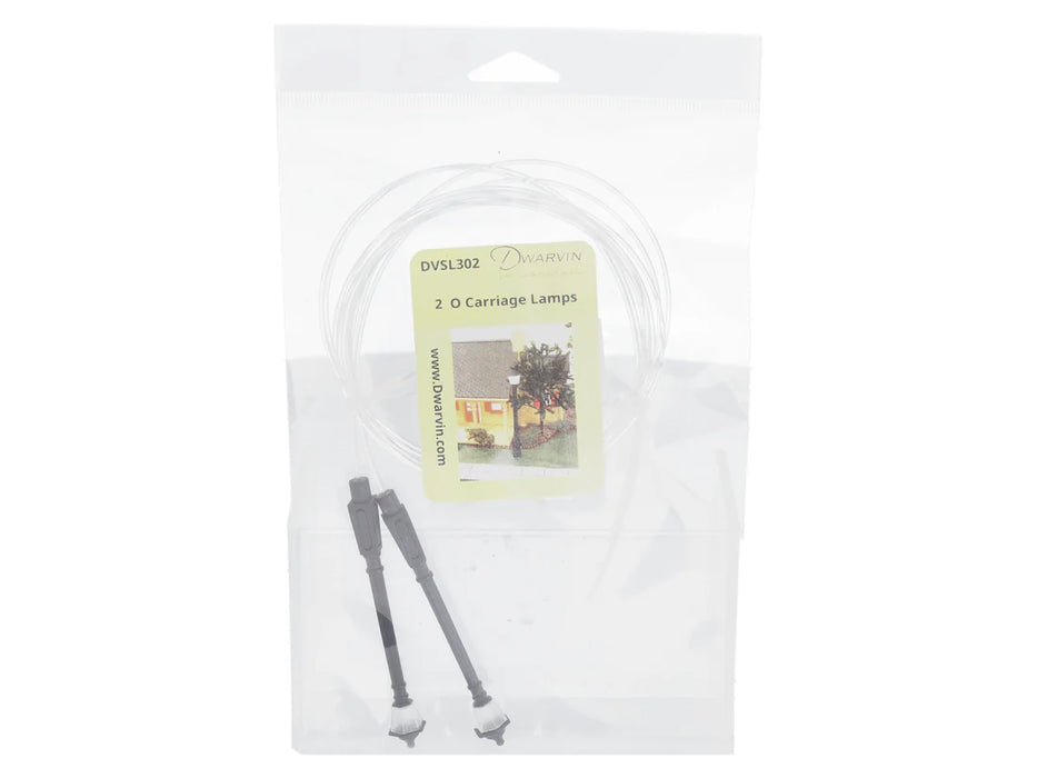 Dwarvin DVSL302 O Scale Fiber-Lit Carriage Lamps (2 Pack)