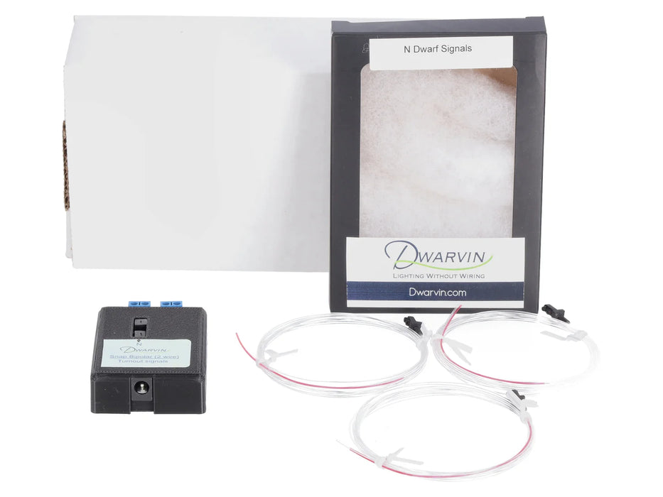 Dwarvin DVTSB2-2NP N Scale Turnout Snap Bipolar 2 Wire - 3 Dwarf Signals Kit