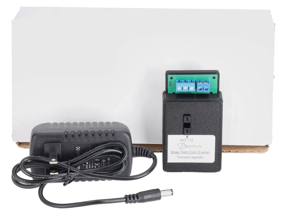 Dwarvin DVTSTC3CU-1 HO Scale Turnout Snap Twin Coil 3 Wire Controller with Power Supply