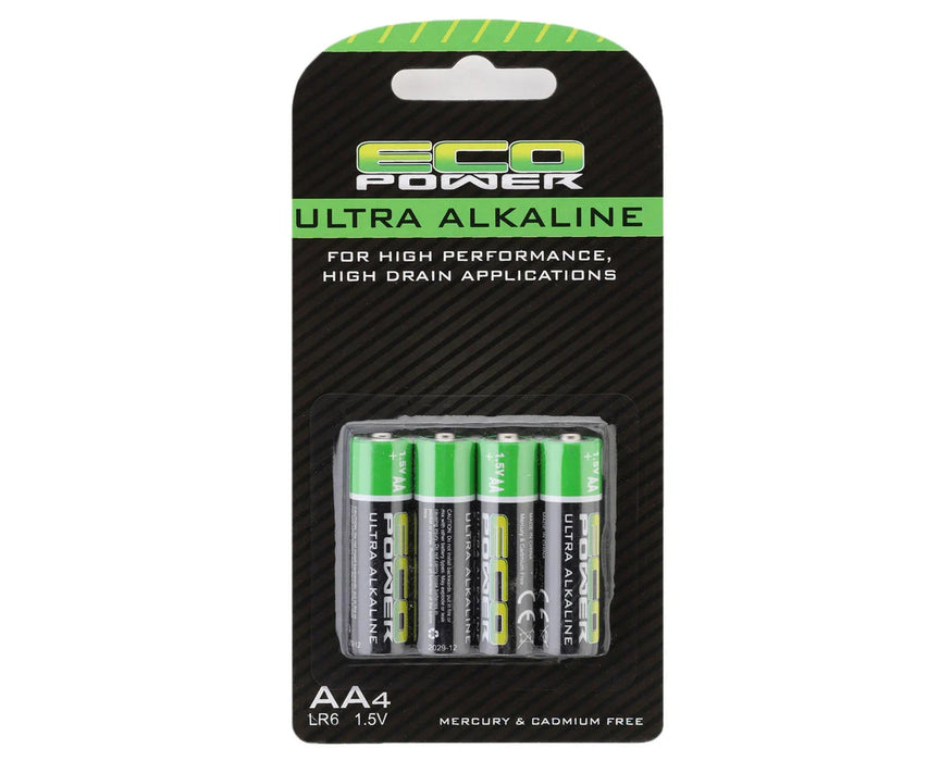 EcoPower 5061 Ultra Alkaline AA Batteries 8 Pack