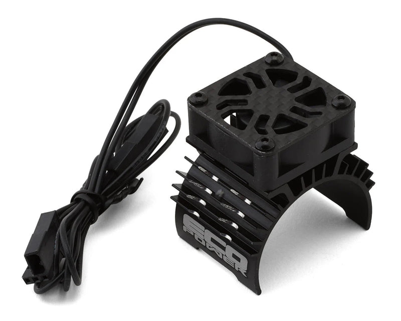 EcoPower 7002 Black Aluminum Dual Heat Sink for 540-550 Motor with 25mm Cooling Fan