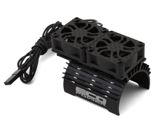EcoPower 7003 Black Aluminum Dual Heat Sink for 540-550 Motor with 25mm Cooling Fans