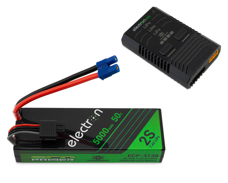 EcoPower 1011 Intelligent 2S 5000mAh EC3 LiPo Battery/"Electron Mini" Charger Bundle
