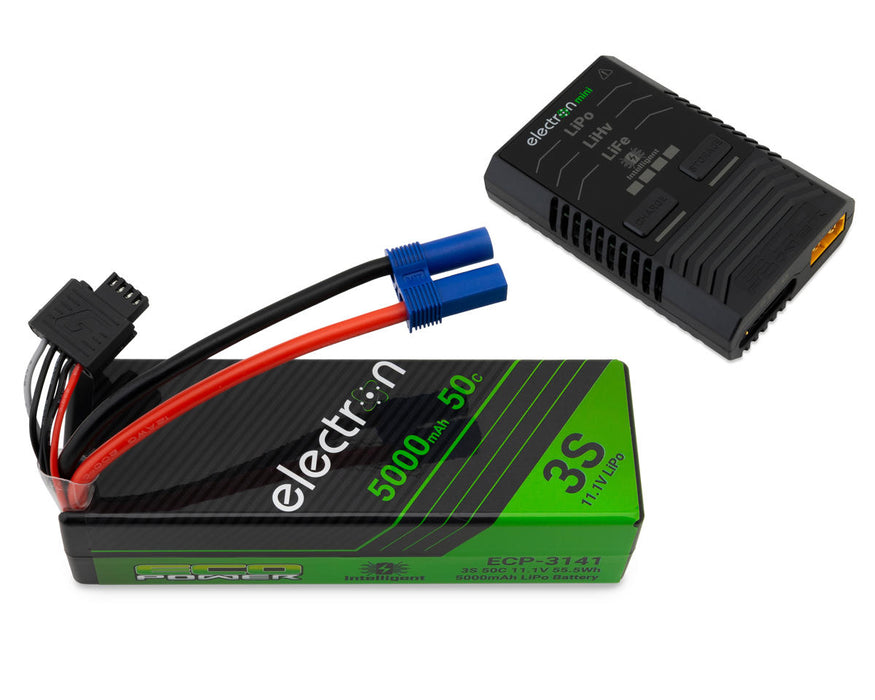 EcoPower 1013 Intelligent 3S 5000mAh EC5 LiPo Battery/"Electron Mini" Charger Bundle