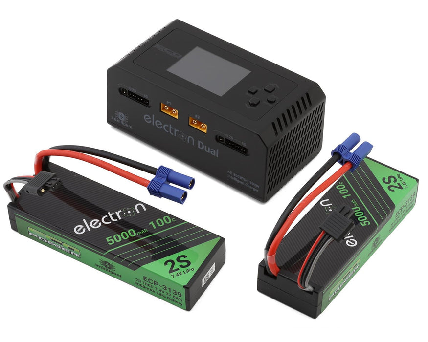 EcoPower 1017 Intelligent 2x2S 5000mAh EC5 LiPo Batteries/"Electron Dual" Charger