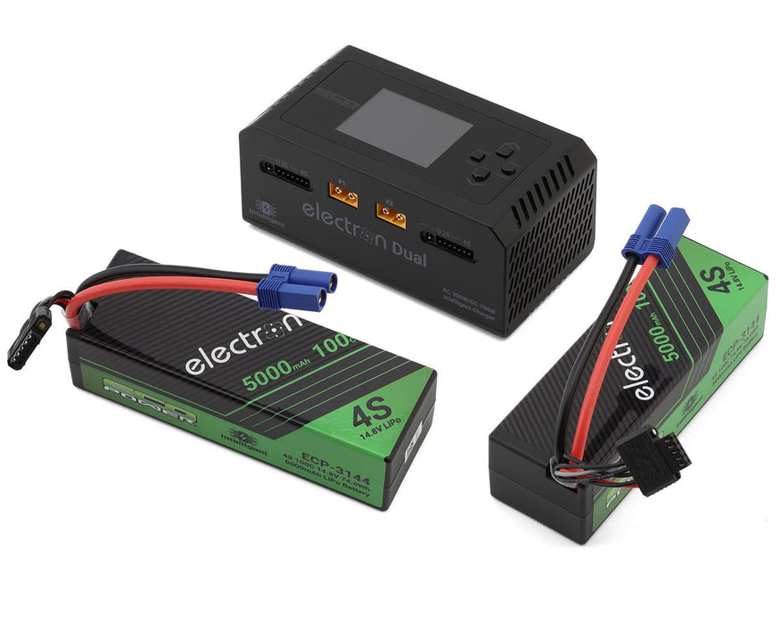 EcoPower 1019 Intelligent 2x4S 5000mAh EC5 LiPo Batteries/"Electron Dual" Charger