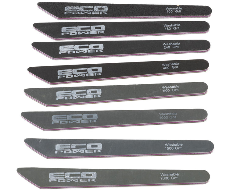 EcoPower 3013 100/180/240/400/600/1000/1500/2000 Grit Sanding Sticks Set (8 Pack)