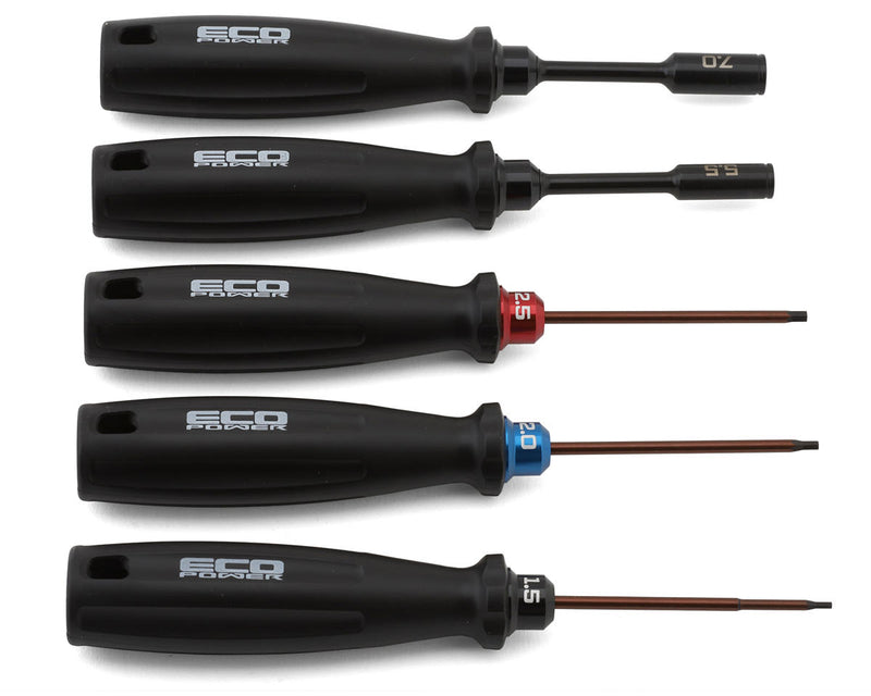 EcoPower 3035 5-Piece Metric Hex & Nut Driver RC Essential Tool Set