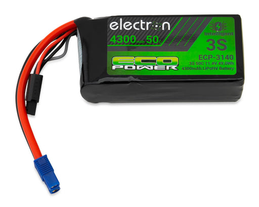 EcoPower 3140 "Electron" 3S 50C Intelligent HV LiPo Battery with EC3 Connector