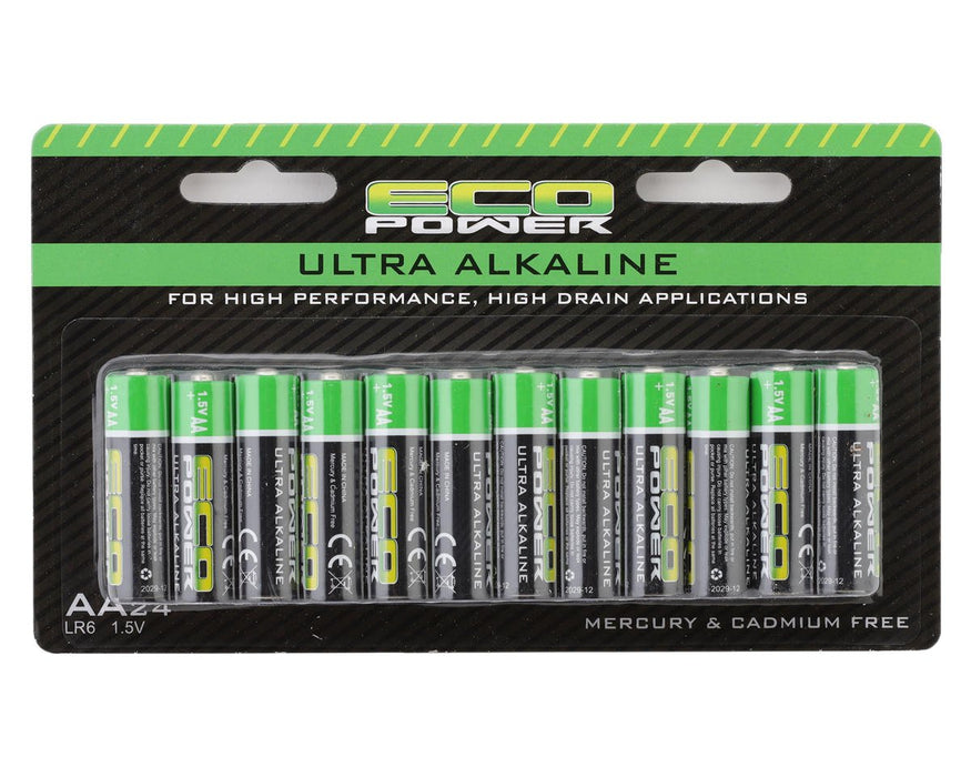 EcoPower 5062 Ultra Alkaline AA Batteries (24 Pack)