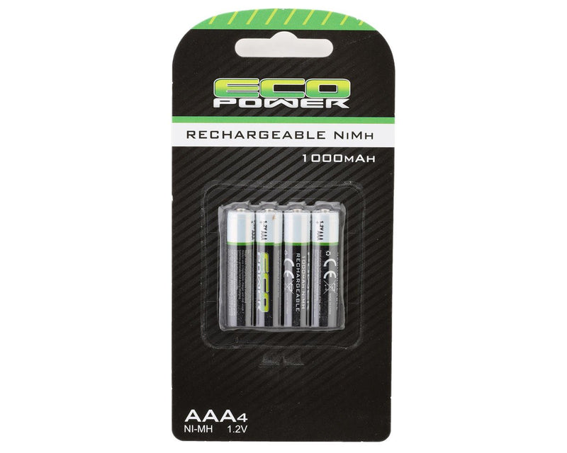 EcoPower 5063 1.2V/1000mAh High Power Rechargeable AAA NiMH Batteries (4 Pack)