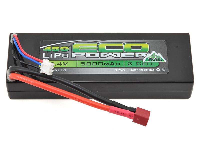 EcoPower 5110 7.4V 5000mAh "Trail" 2S 45C Hard Case LiPo Battery