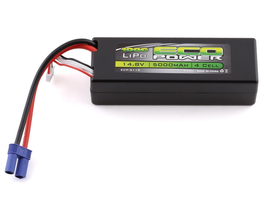 EcoPower 5119 14.8V 5000mAh "Basher" 4S 100C Hard Case LiPo Battery with EC5