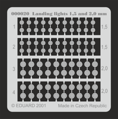 Eduard 00020 Photo-etched 1,5 & 2mm Landing Lights