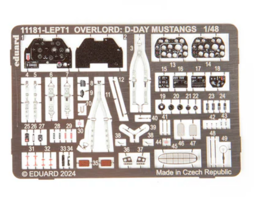 Eduard 11181 1/48 Overlord D-Day Mustang P51B Fighter Dual Combo Model Aircraft Kit