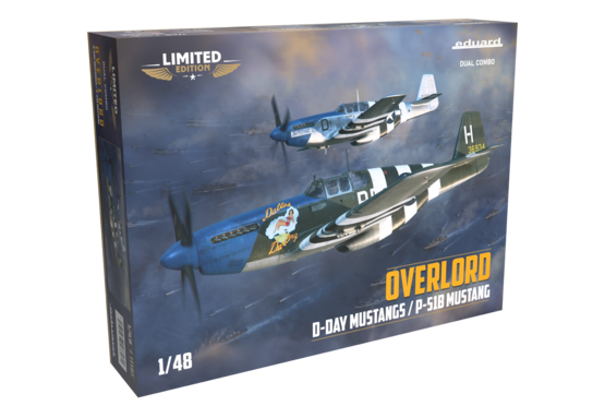 Eduard 11181 1/48 Overlord D-Day Mustang P51B Fighter Dual Combo Model Aircraft Kit