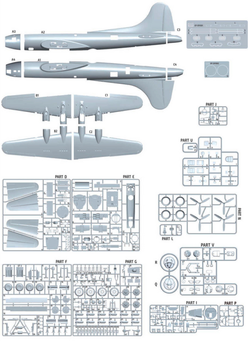 Eduard 11183 1/48 The Bloody Hundredth 1943 B17F Flying Fortress Bomber Model Aircraft Kit