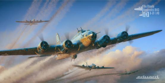 Eduard 11183 1/48 The Bloody Hundredth 1943 B17F Flying Fortress Bomber Model Aircraft Kit