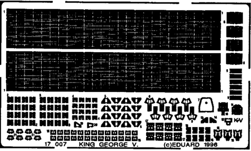 Eduard 17007 1/700 Etched Detail Parts for Tamiya King George V