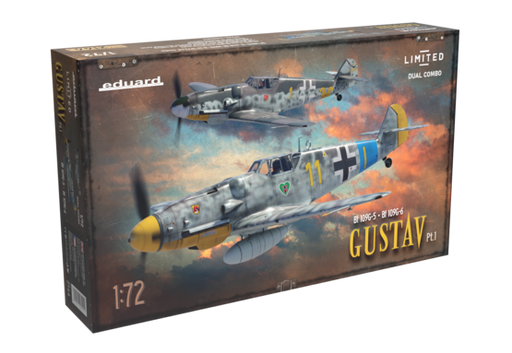 Eduard 2144 1/72 Gustav Part 1: WWII Bf109G5 & G6 German Fighter Dual Combo (Limited Edition) Model Aircraft Kit