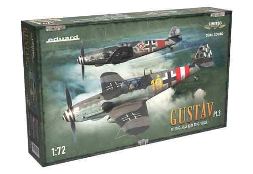 Eduard 2150 1/72 Gustav Part 3: WWII Bf109G6/AS & G14/AS German Fighter Dual Combo (Limited Edition Plastic Kit)