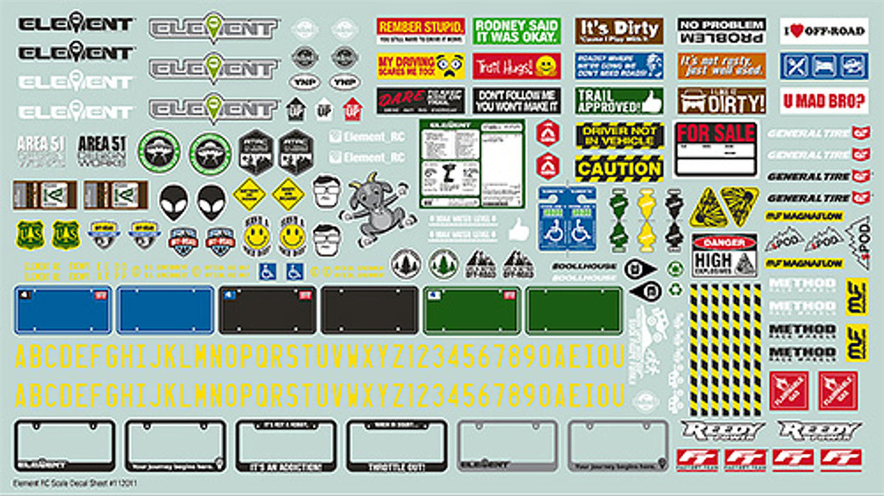 Element RC 42148 Decal Sheet for Enduro Trucks