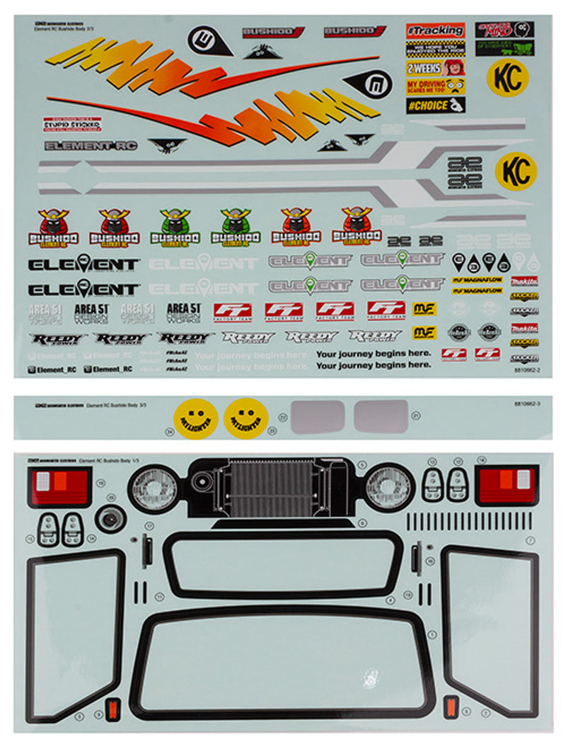 Element RC 42197 Bushido+ Decal Sheets