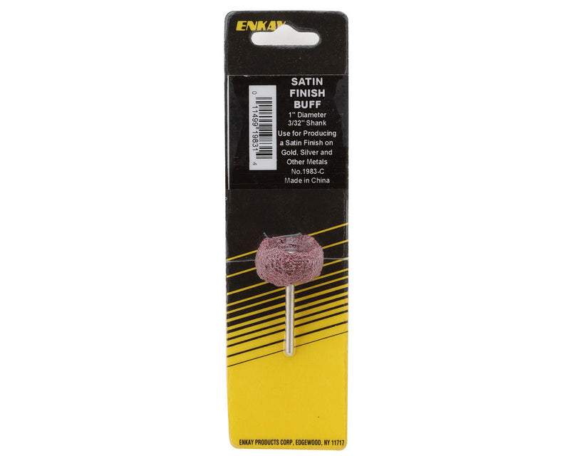 Enkay 1983-C 1" Satin Finish Buffing Wheel with 3/32" Shank