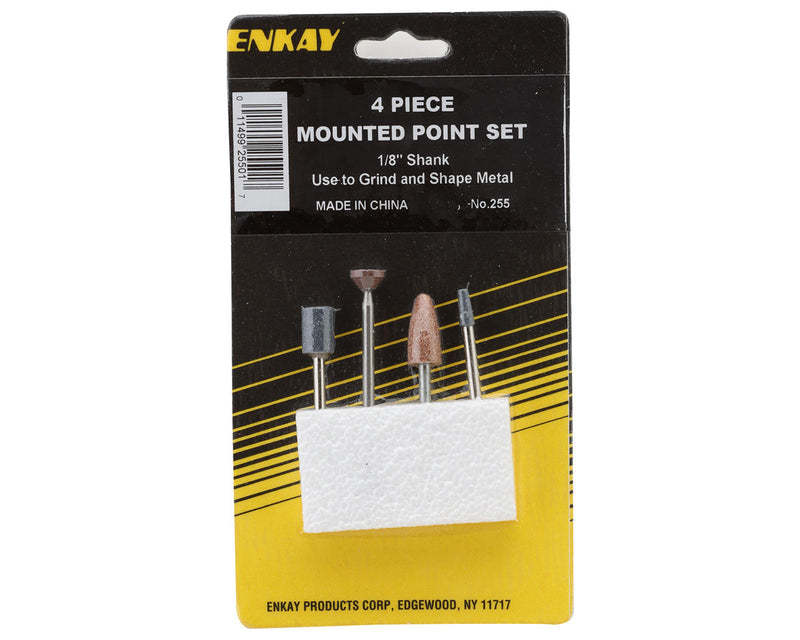 Enkay 255  Mini Mounted Stone Set with 1/8" Shank (4 Pack)