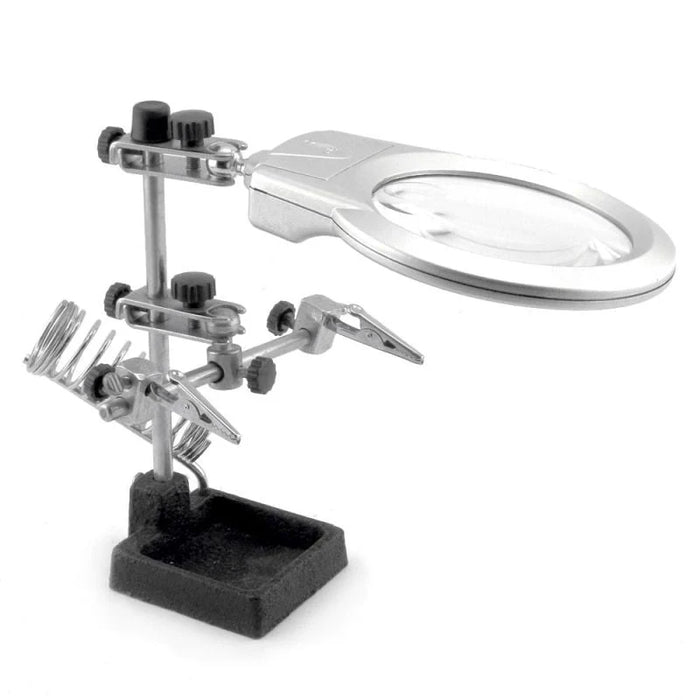 Enkay 4025 Helping Hands Magnifier with Soldering Iron Holder & LED