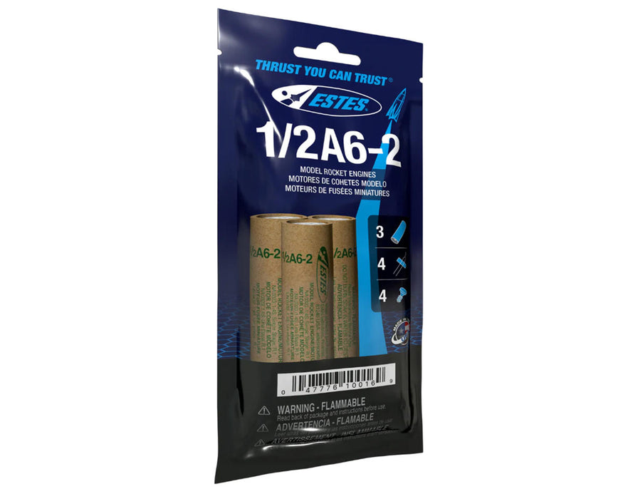 Estes 10016 1/2A6-2 Bagged Rocket Engines with Starters and Plugs (3 Pack)