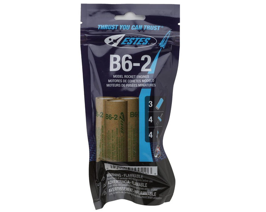 Estes 10020 B6-2 Bagged Engines with Starters and Plugs (3 Pack)