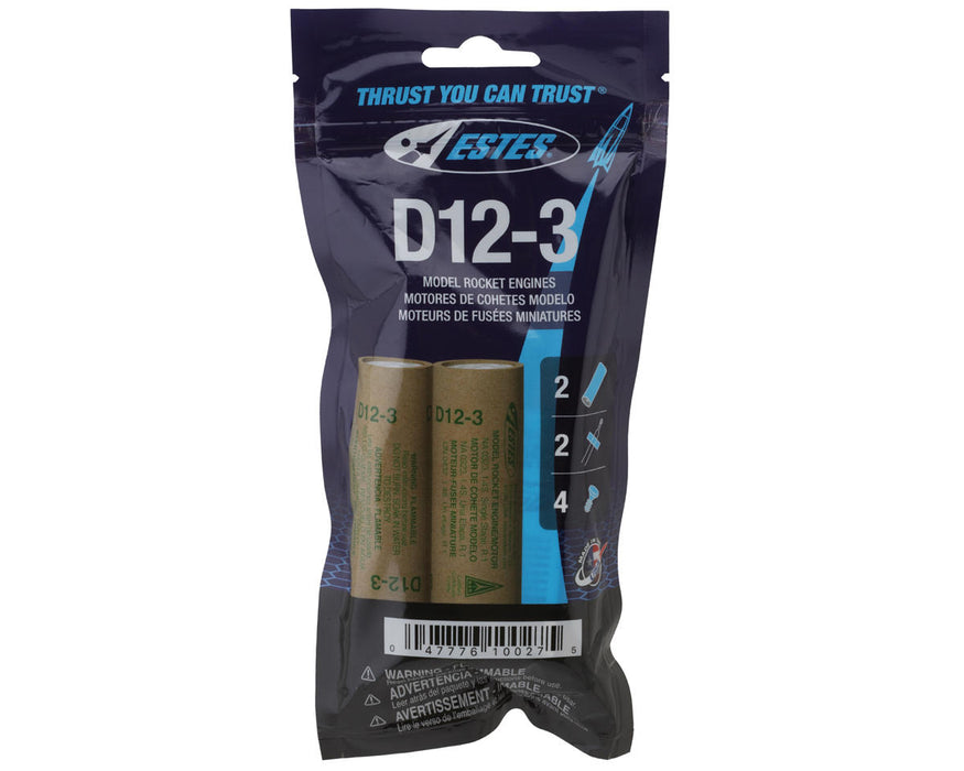 Estes 10027 D12-3 Bagged Engines with Starters and Plugs (2 Pack)