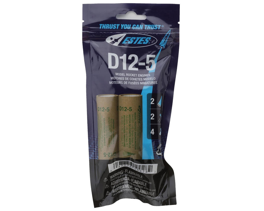 Estes 10028 D12-5 Bagged Engines with Starters and Plugs (2 Pack)