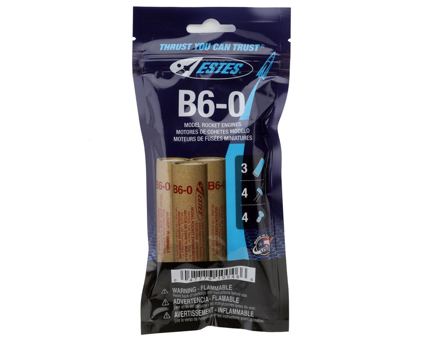 Estes 10046 B6-0 Bagged Rocket Engines with Starters and Plugs (3 Pack)