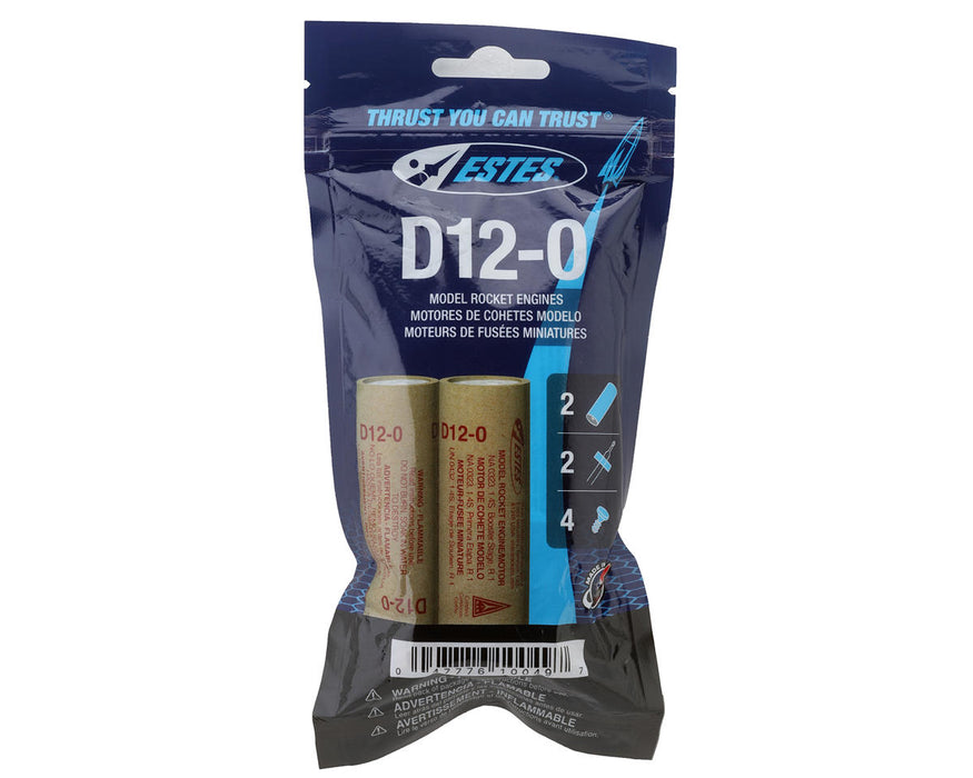 Estes 10049 D12-0 Bagged Rocket Engines with Starters and Plugs (2 Pack)