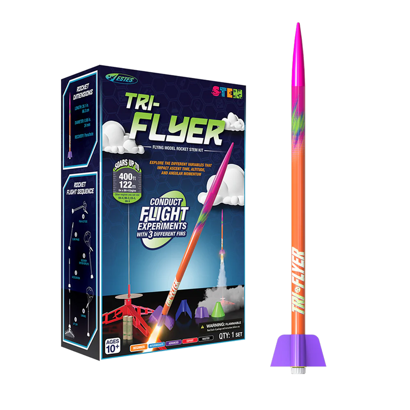ESTES 0647 Tri-Flyer STEM (Skill Level Beginner) Starter Set with Engines