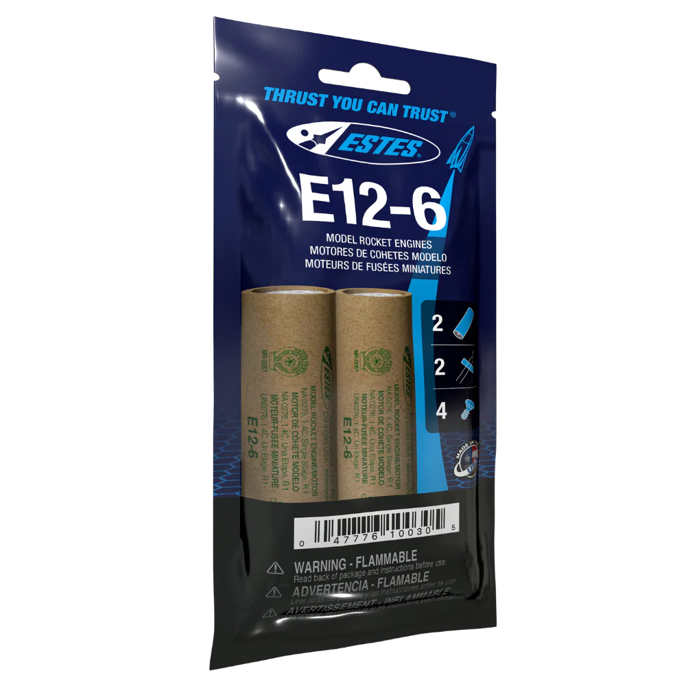 Estes 10030 E12-6 Bagged Rocket Engines with Starters and Plugs (2 Pac ...