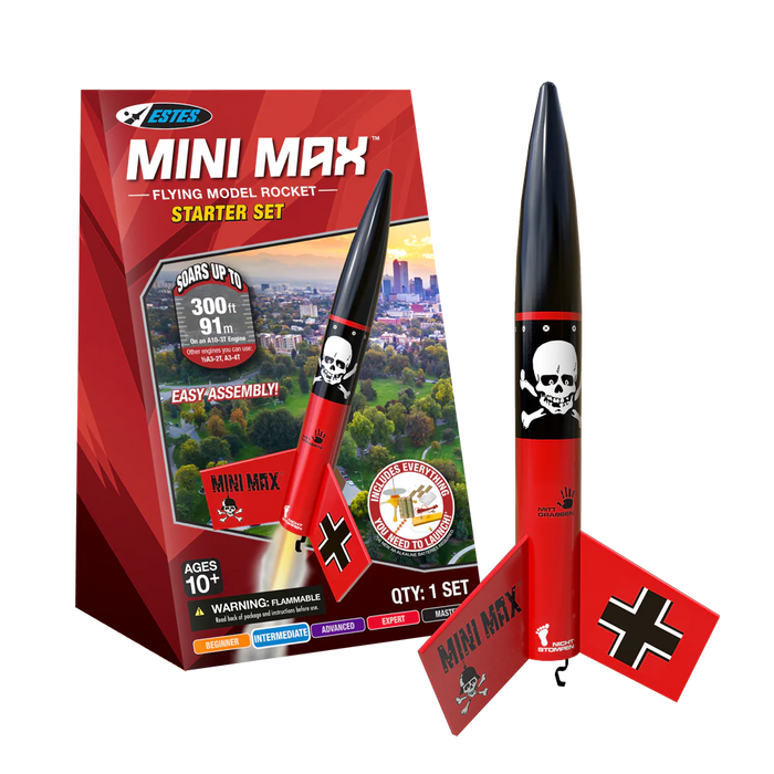 ESTES 5337 Mini Der Red Max Starter Model Rocket Set with Engines