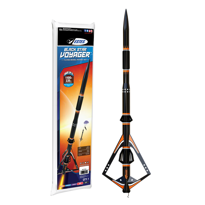 ESTES 7222 Black Star Voyager Model Rocket Kit Skill Level 5