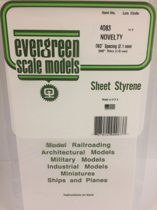 Evergreen Scale Models 4083 Novelty Styrene Siding,.083 Spacing