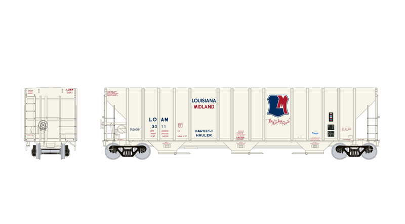 Exactrail Evolution EE1722-3 HO Scale Evans 4780 Covered Hopper Louisiana Midland LOAM 3054