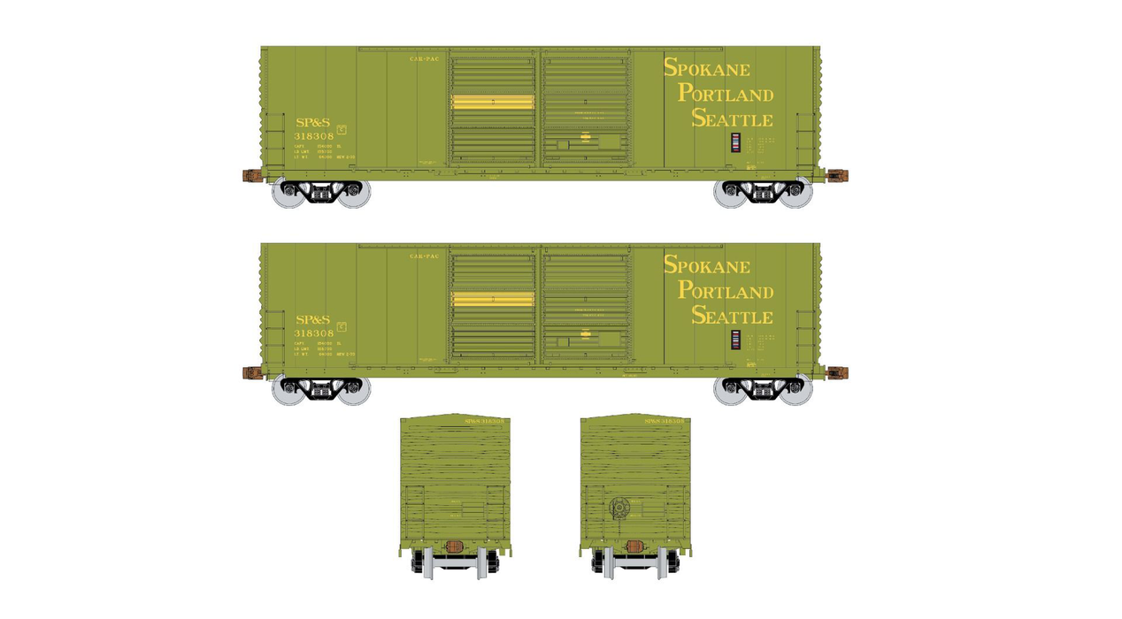 Exactrail Express EX1001-5 HO Scale Gunderson 5200 Boxcar Spokane Portland & Seattle SP&S 318321