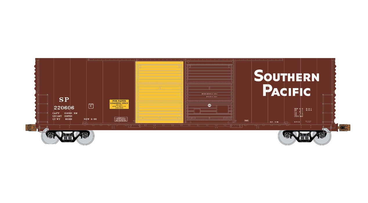 Exactrail Express EX1014-4 HO Scale Gunderson 5200 Boxcar Southern Pacific "Paper" SP 220672