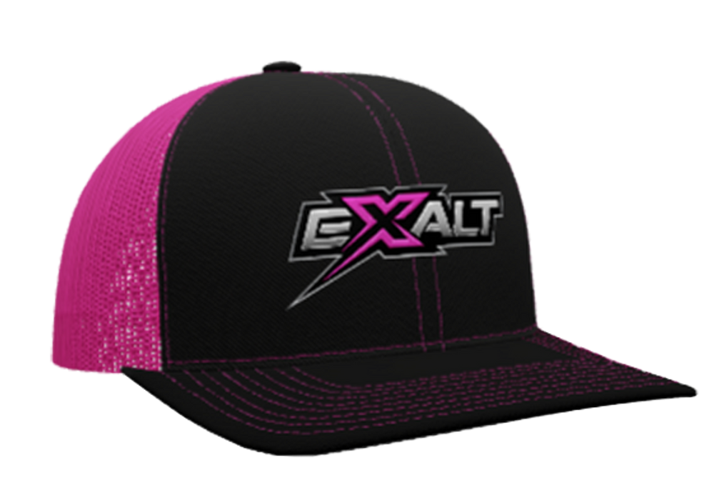EXALT 104PK Exalt Shapback Hat, Flo Pink / Black